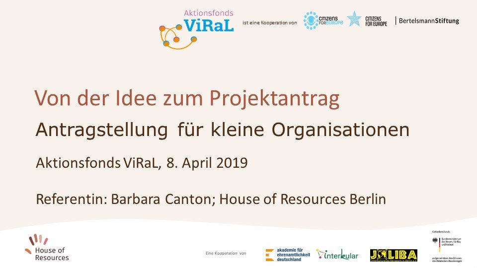 #ViRaL-Webinar in German: Fundraising for small organisations